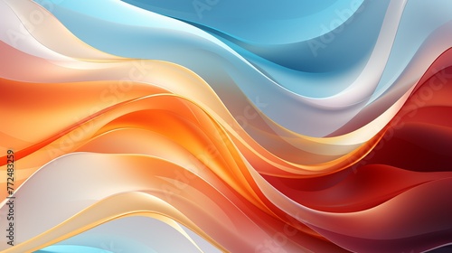Colorful liquid effect , wallpaper , abstract , wave line light gold , background white Generate AI