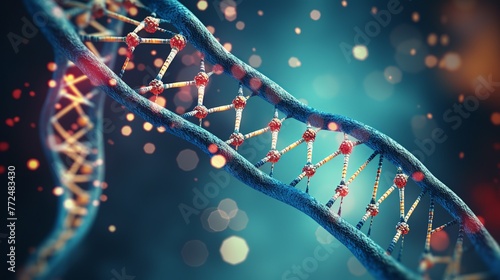  DNA molecule , macro lens , detailed genetic human Generate AI
