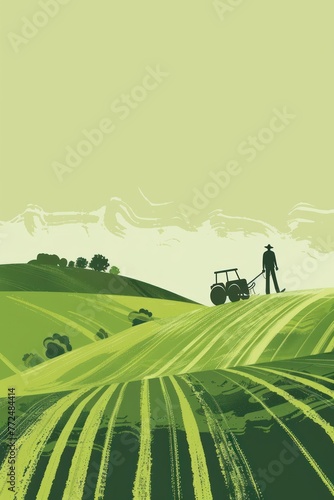 Agriculture Farm. Banner with copy space. Flat illustration