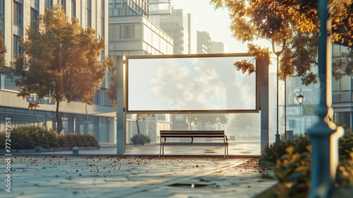 blank billboard in the city on main road