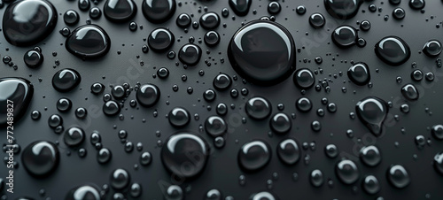 Top view texture of hydrophobic nanocoating where water droplets bead up and roll off effortlessly, leaving behind a pristine dry surface photo