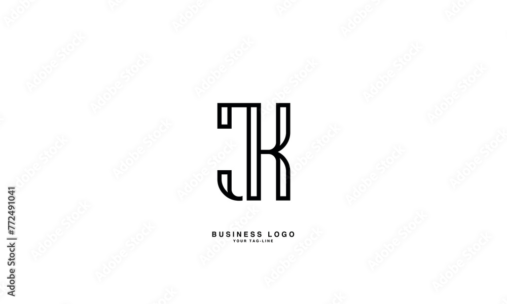 JK, KJ, J, K, Abstract Letters Logo Monogram JK, KJ, J, K, Abstract Letters Logo Monogram