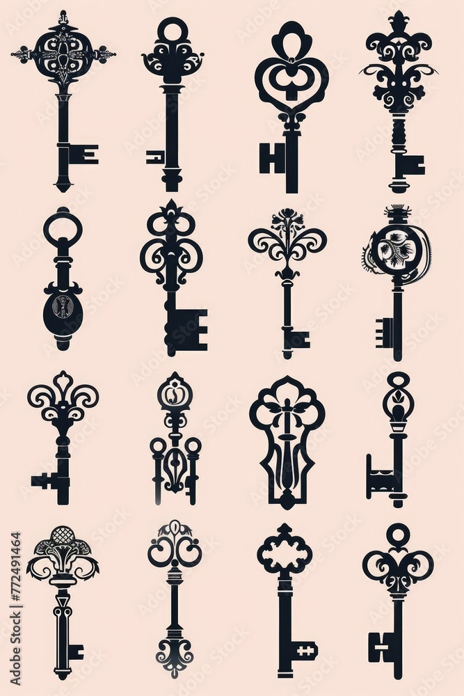 A bunch of keys sitting on a table. Suitable for home security concepts A bunch of keys sitting on a table. Suitable for home security concepts