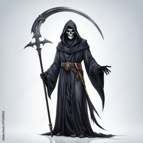 a grim reaper on a white background