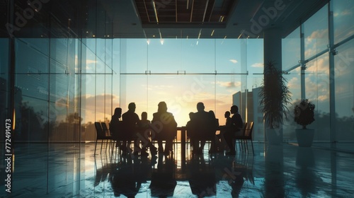 A diverse group of individuals gathered around a table. Suitable for business meetings or social gatherings