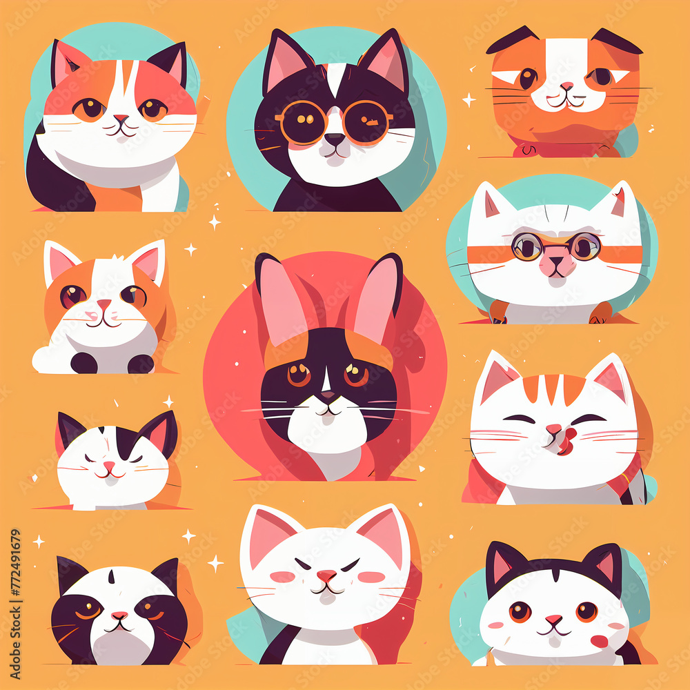 Cartoon Animal Vector Set: Cute Pet Illustrations Cartoon Animal Vector Set: Cute Pet Illustrations