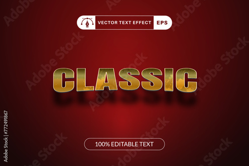 Classic text effect template design with 3d style
