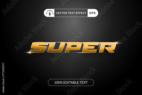 Super text effect template design with 3d style
