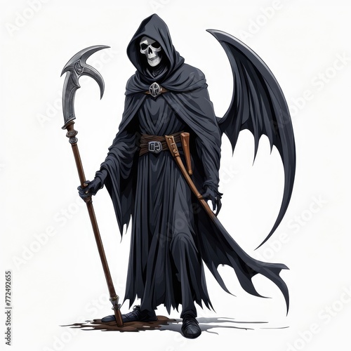 a grim reaper on a white background