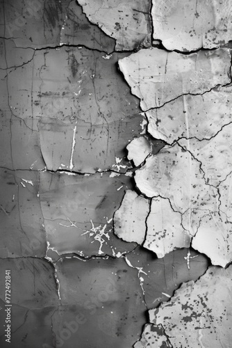 A black and white photo of a cracked wall, perfect for adding texture to design projects