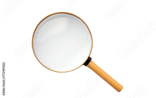A magnifying glass, close-up, on a white background