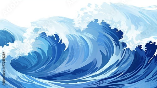 Blue Water Wave Images , palette color , for design banner wallpaper background Generate AI