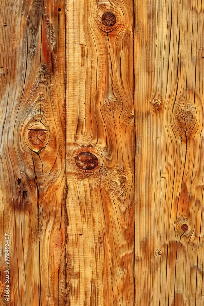 Fototapeta premium Detailed view of a wooden wall with visible knots, suitable for background or texture use