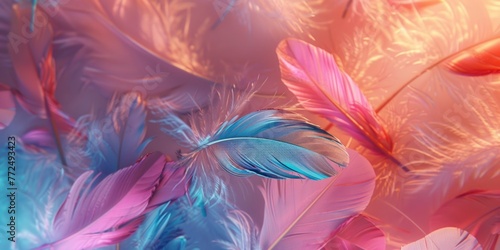 Detailed close-up of a bunch of feathers, perfect for various design projects