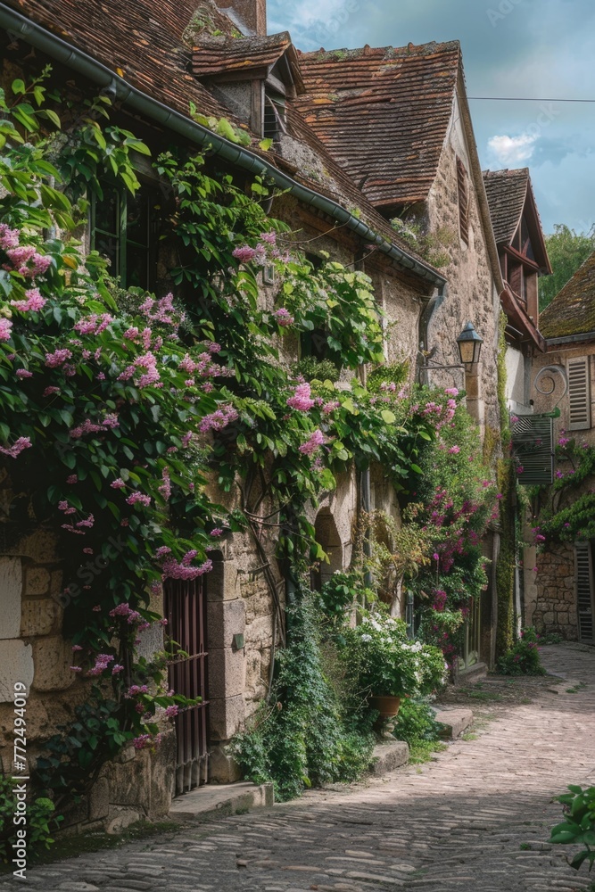 Historical street with old stone architecture, ideal for travel brochures