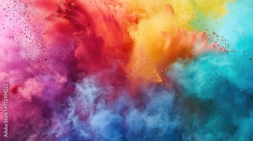 Colorful powder cloud burst, perfect for advertising campaigns