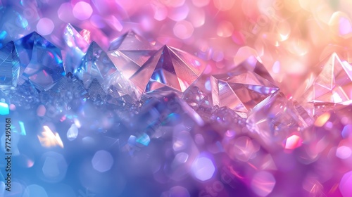 abstract colorful bokeh background with crystal.