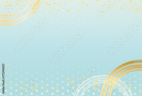 父の日・夏・お中元・暑中見舞い　和柄　高級感・水色・青・金・　背景