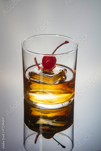 Bourbon with Cherry Sugar Cradle