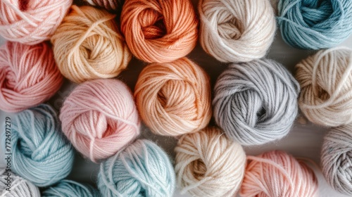 Skeins of Yarn on White Surface