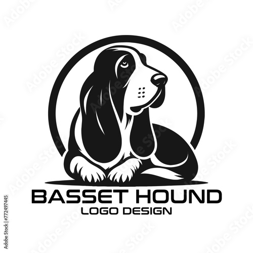 Basset Hound Vector Logo Design