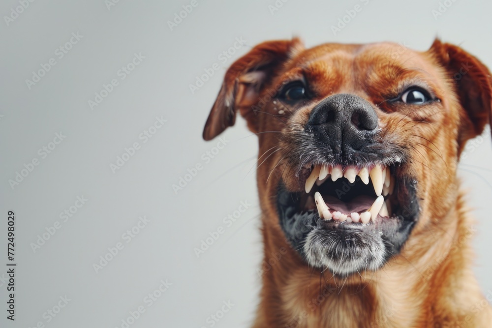 Close up of a dog with its mouth open, suitable for pet-related designs