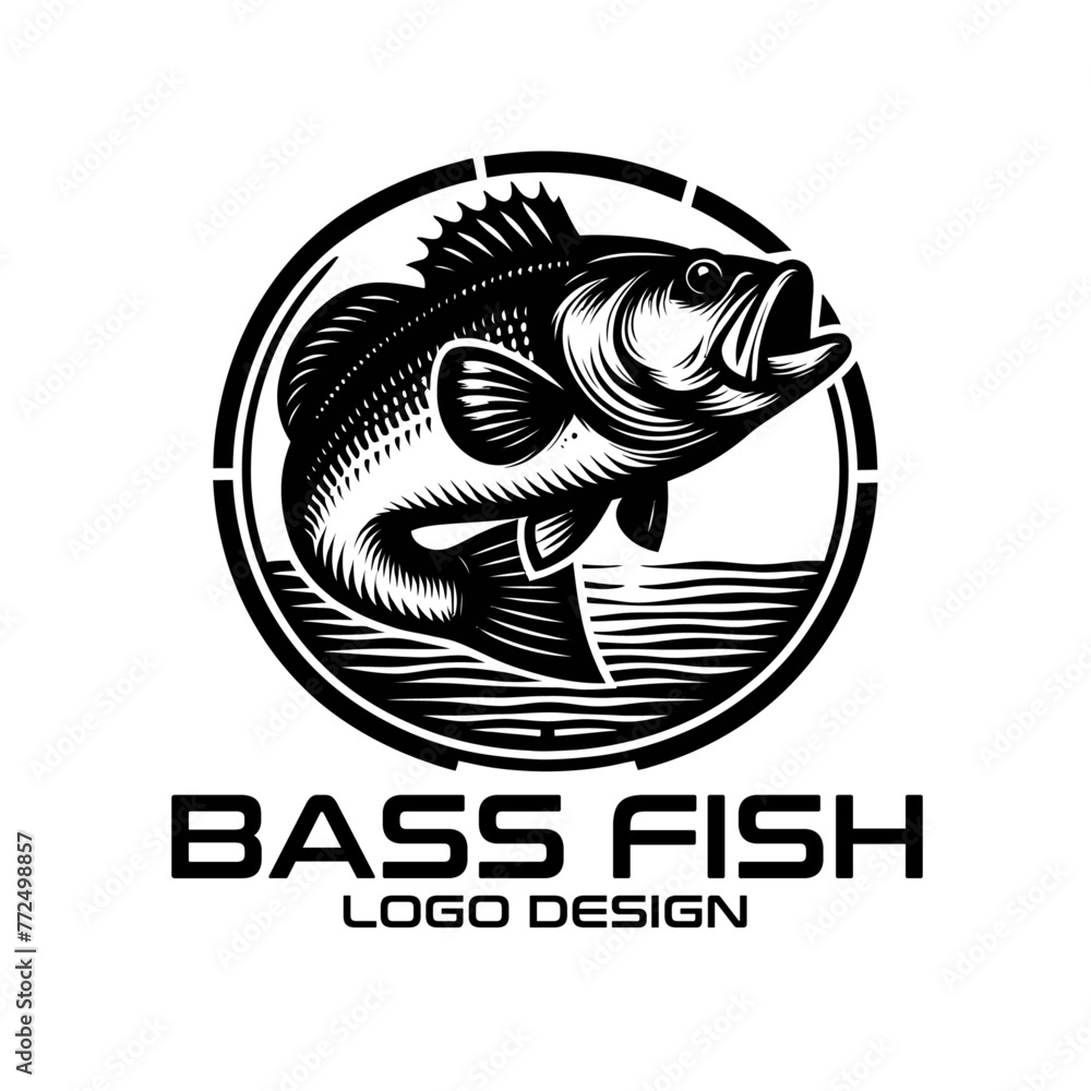 Bass Fish Vector Logo Design Bass Fish Vector Logo Design