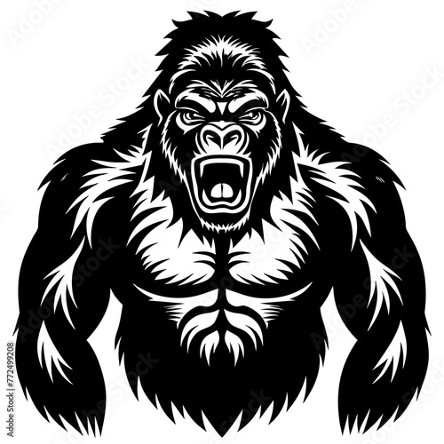 Gorilla silhouette vector illustration svg file