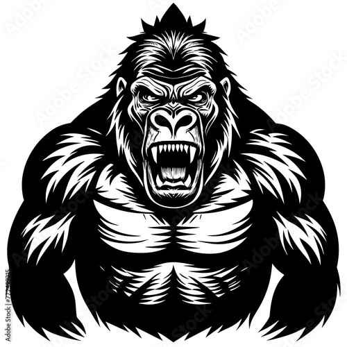 Gorilla  silhouette vector  illustration svg file