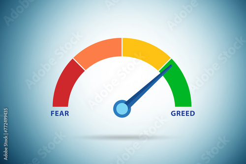 Fear and greed investor behaviour concept photo
