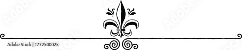Elegant Header Footer - Spiral, Swirl, Fleur de Lys