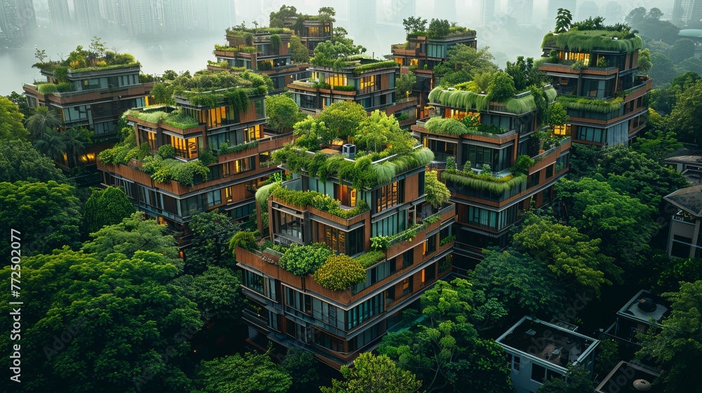 Greening our cities, building a better future: Create sustainable urban environments with green roofs, vertical gardens, and tree-lined streets.