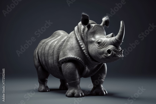 Sculpted Rhinoceros with Dumbbells