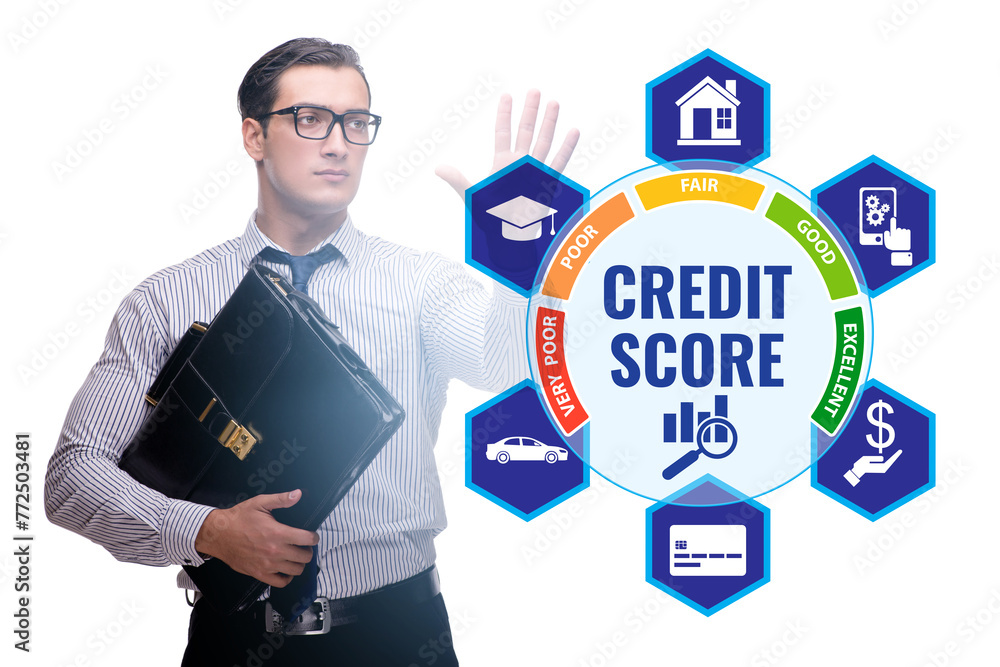 Businessman in credit score concept Businessman in credit score concept