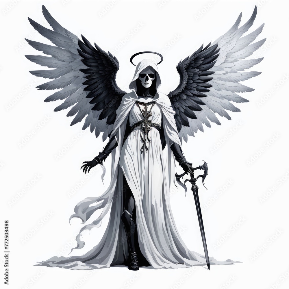 angel of death on a white background angel of death on a white background
