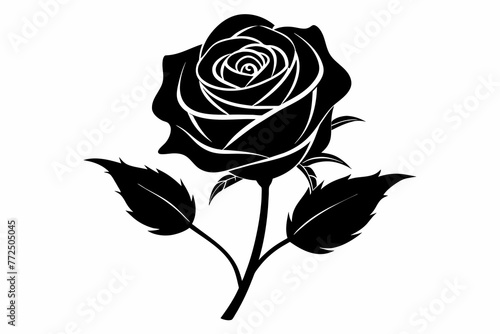 Rose vector illustration silhouette black