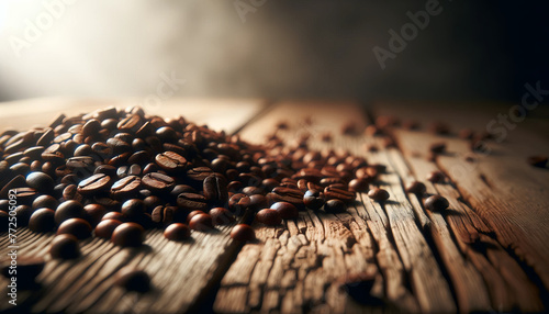 Warm Glow Over Roasted Coffee Beans on Rustic Wood - The Barista's Selection