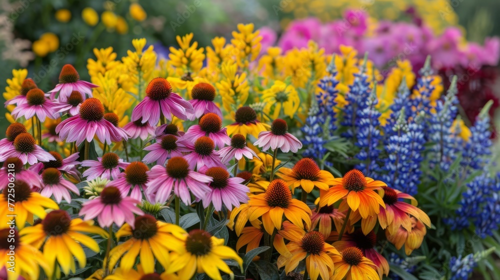 Vibrant Flower Field in Blur
