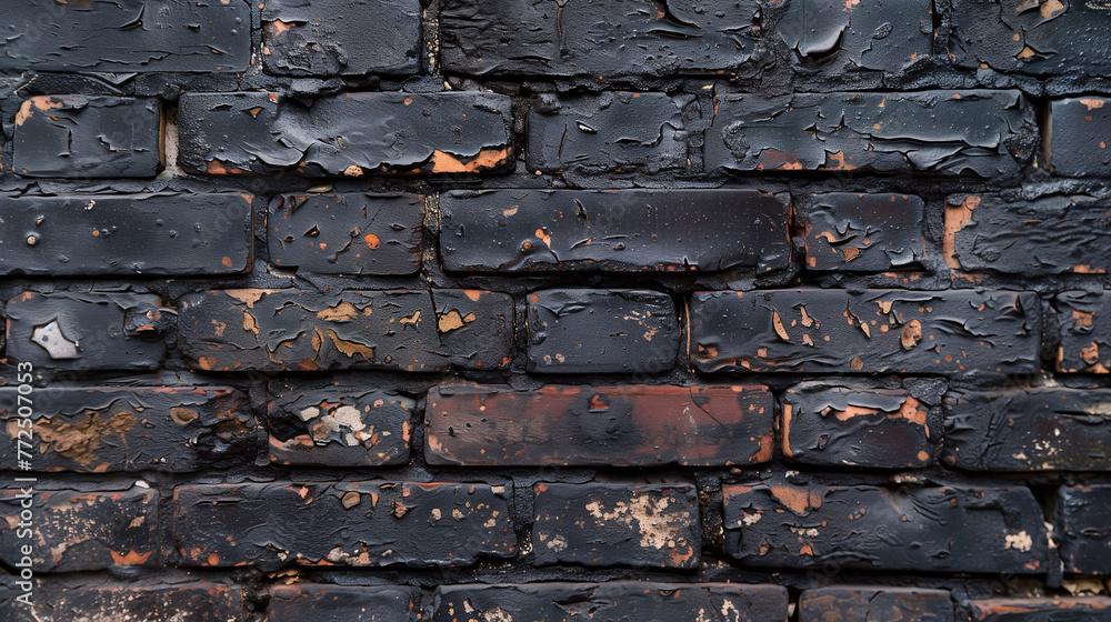 Textured black brick wall with subtle color variations, suitable for backgrounds or graphic elements. Textured black brick wall with subtle color variations, suitable for backgrounds or graphic elements.