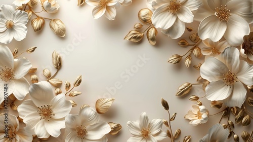 White Flowers on Marble Surface