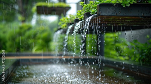 Rainwater harvesting system in a public park