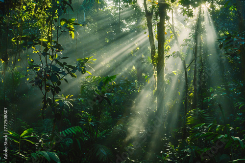 The forest is full of trees and plants