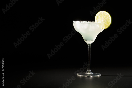 Margarita, traditinal alcoholic coctail with lime and tequila. photo