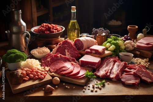 Meat products including ham, bacon, pork, beef and other meat products.