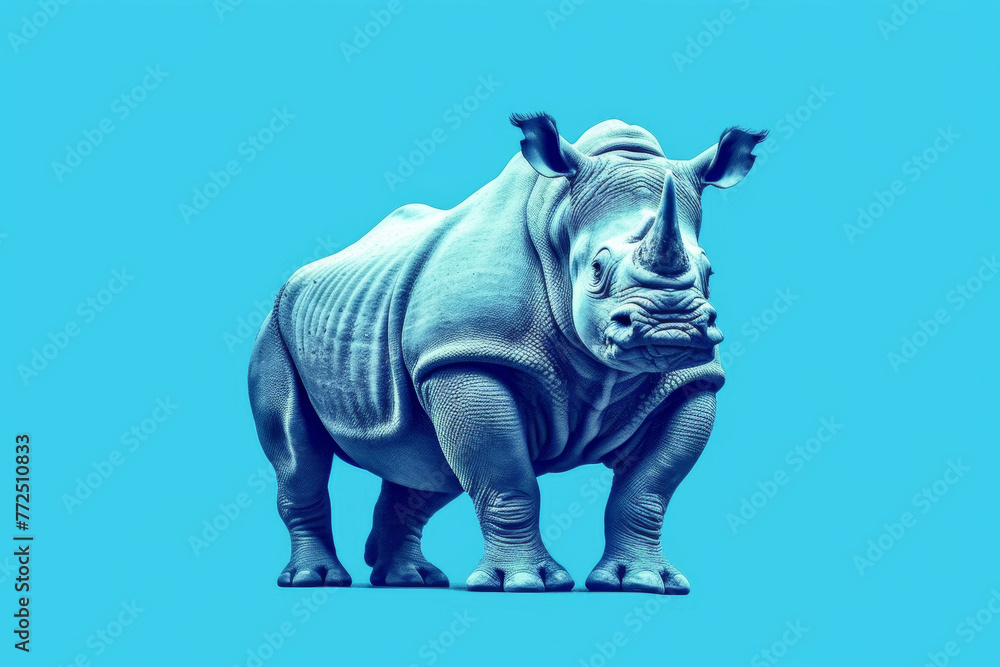 Power Stance Rhinoceros Illustration