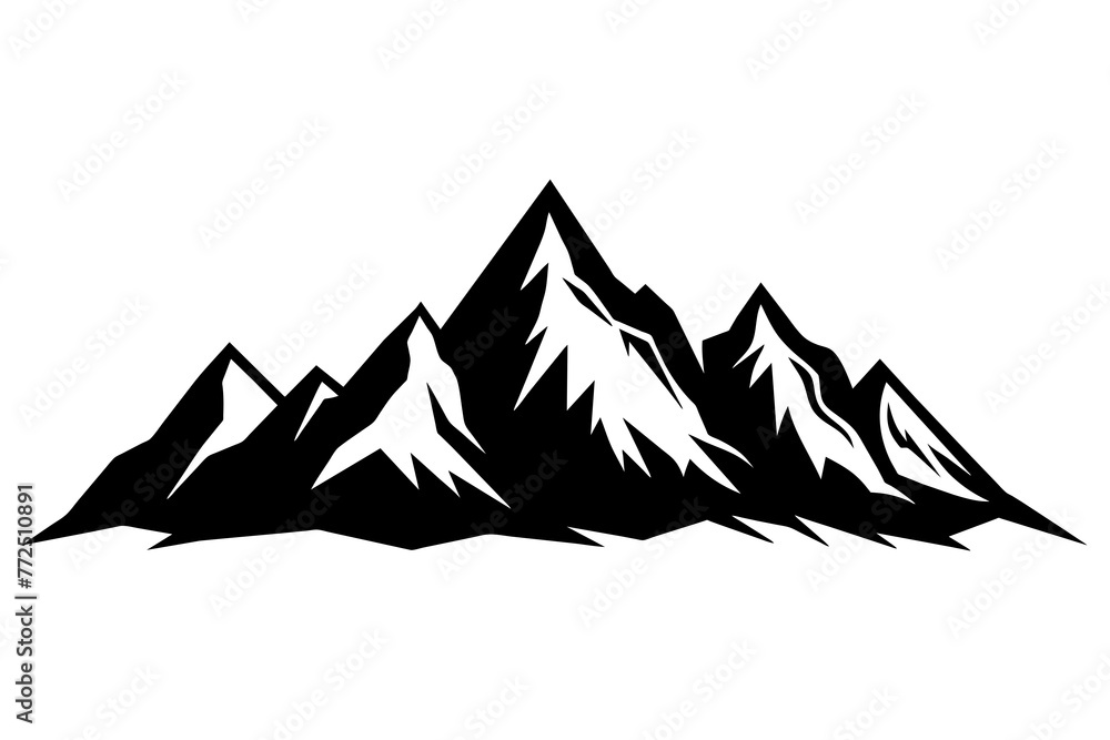 Fototapeta premium Mountain Vector Art: Discover Stunning Mountain Range Silhouettes & Scenery Illustrations for Graphic Design Projects