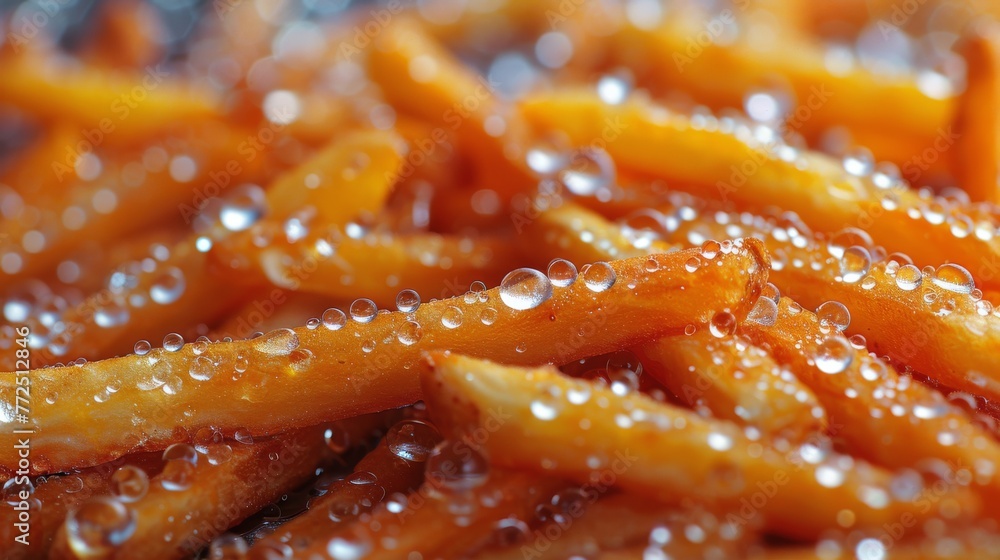 Pile of French Fries on Table Pile of French Fries on Table