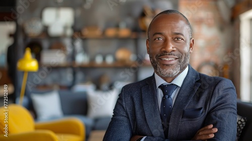 Confident Businessman Standing With Arms Crossed