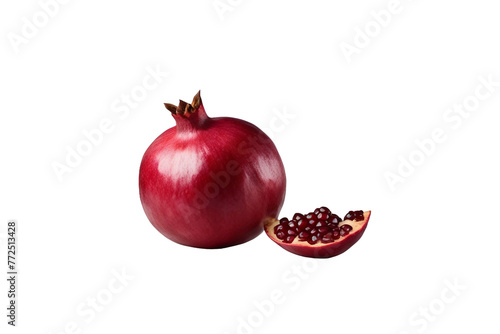 Pomegranate fruit isolated on a transparent background