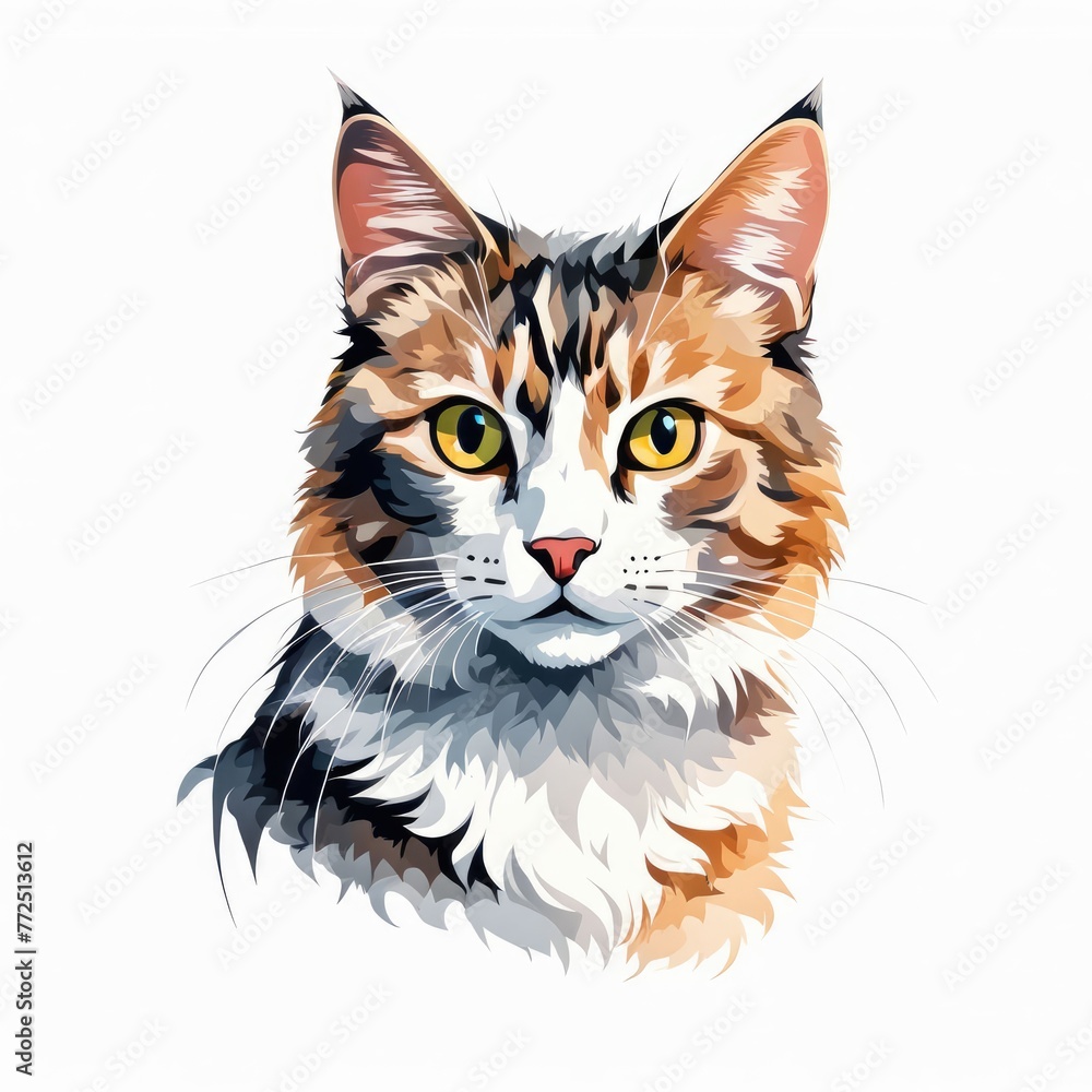 cat on a white background cat on a white background
